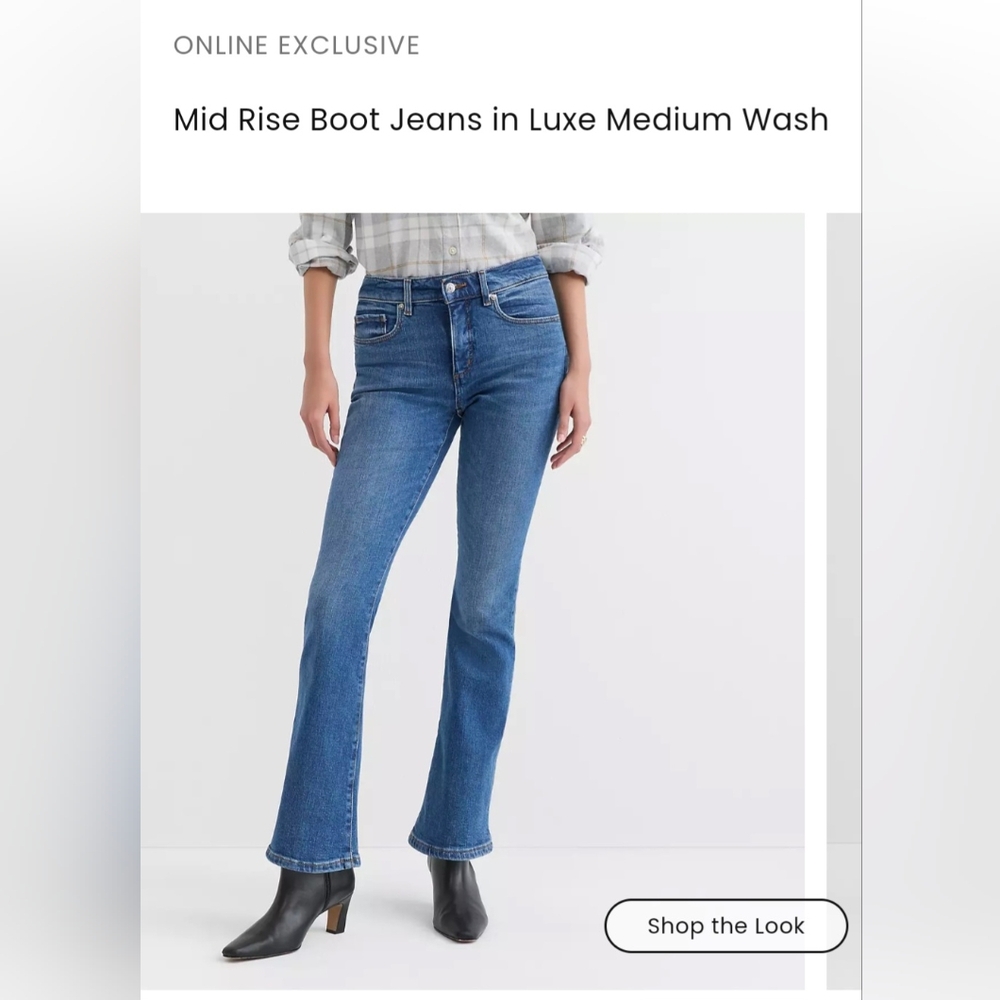 Ann Taylor LOFT Mid Rise Boot Cut Jeans in Medium Blue